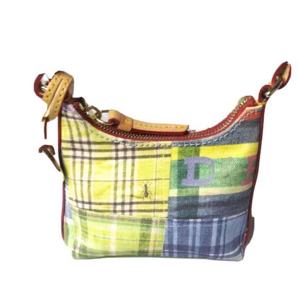 Vintage Dooney & Bourke Bitsy Bag Plaid Purse Mini Handbag - Picture 4 of 9